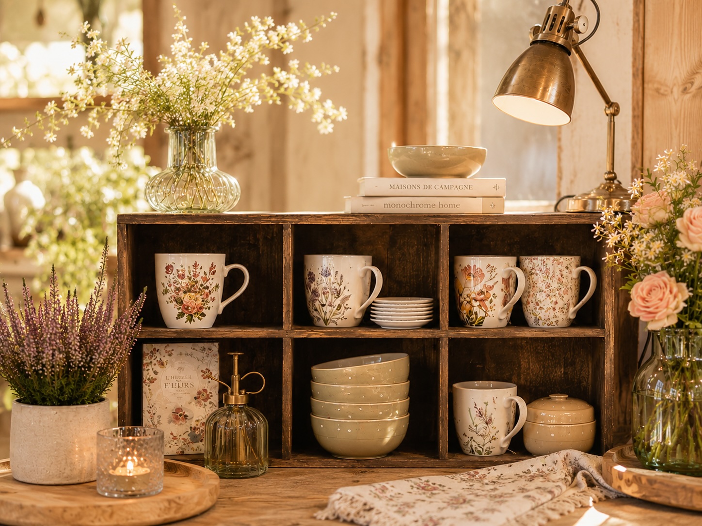 Rayons de décoration, vases et accessoires